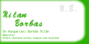 milan borbas business card
